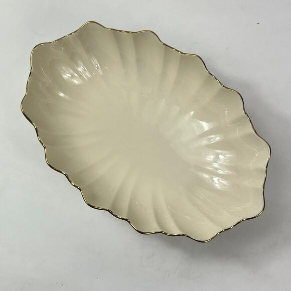 Lenox Symphony Scalloped Oval Centerpiece Serving Bowl 24K Gold Trim USA - Picture 5 of 12